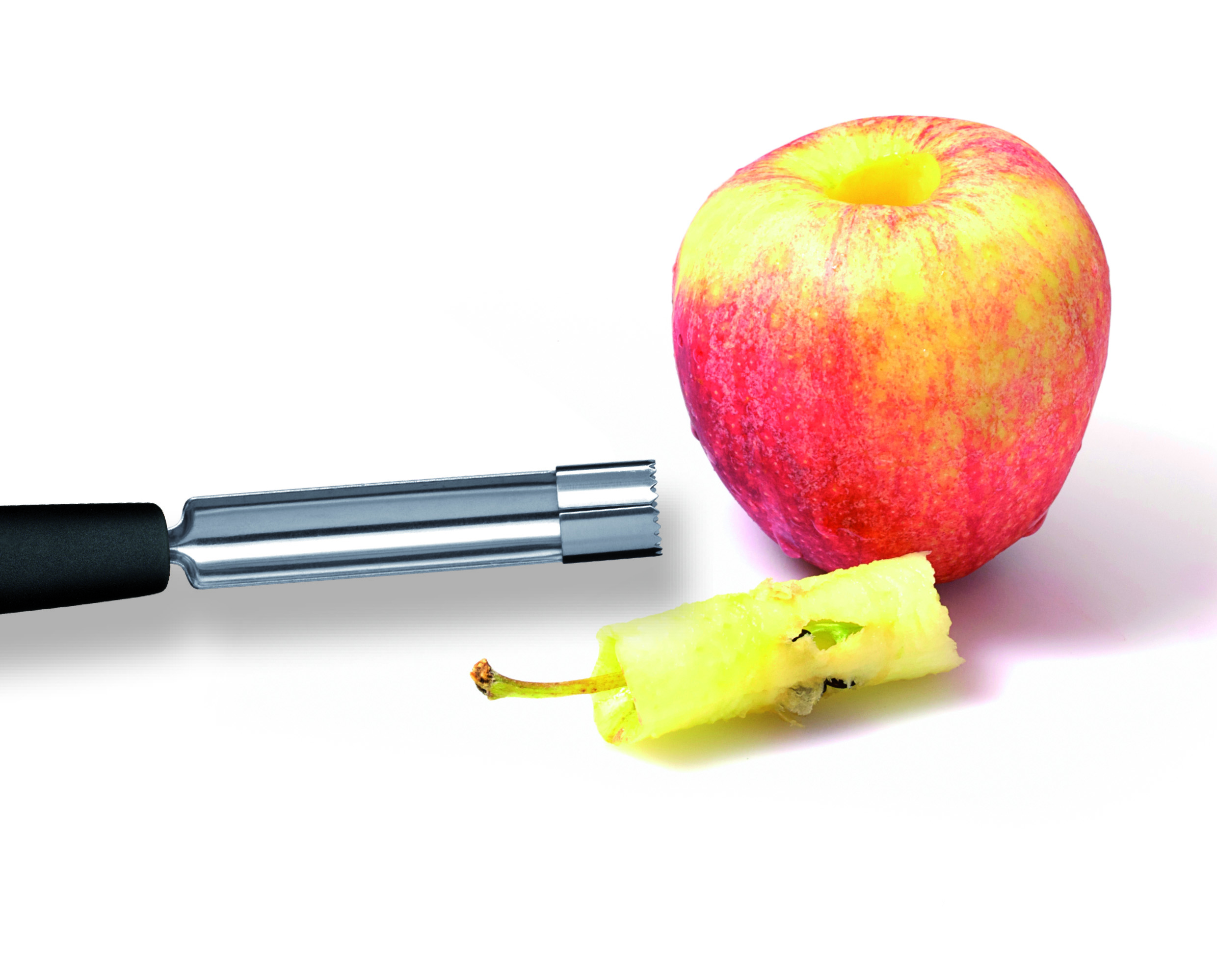 Перед обработкой из яблок иногда вырезают сердцевину. Нож для вырезания сердцевины. Удалитель сердцевины у яблок. Нож для яблок. Прибор для вырезания сердцевины яблока.