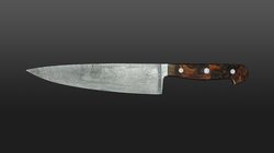 Chef's knife, damask steel chef's knife