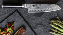 Damaststahl rostfrei, Santoku Kullen