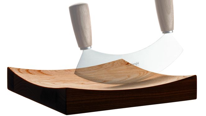 
                    Caminada Wiegemesser mit Schneidebrett mit scharfer Klinge aus Edelstahl für Kräuterfans
