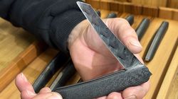 Pocketknife: Steak knife to go, Pocket knife damask carbon