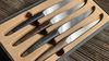 
                    sknife assorted table knife set: custom knife in four wood variations