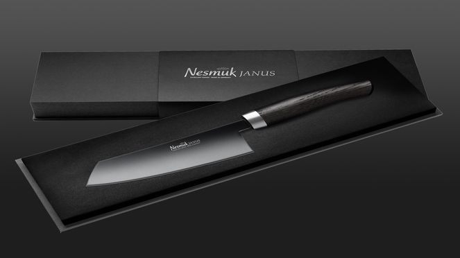 
                    Couteau de cuisine Janus avec emballage noble