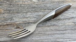 Besteck, Schweizer Steakgabel Walnuss