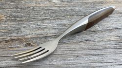 Steak knife, swiss steak fork walnut